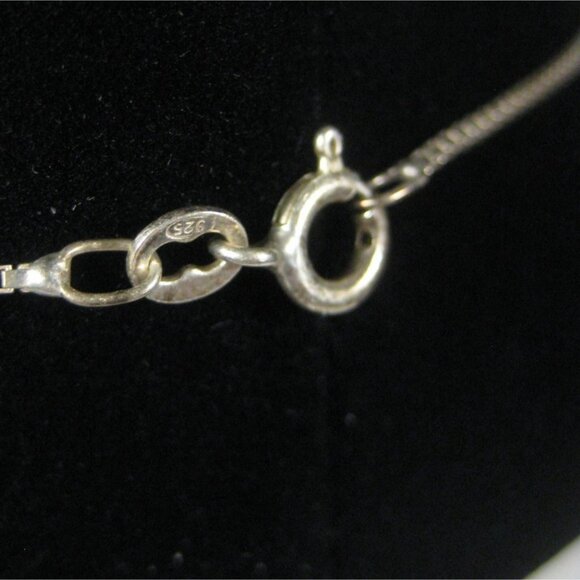 Pendant Sterling Silver 925 Necklace 17 inch Box Chain Stone Cabochon Artisan 10 - Picture 8 of 9